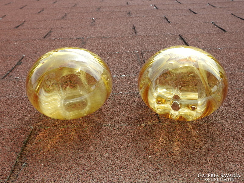 Sárga gömb alakú vastag üveg lámpabúra - búra