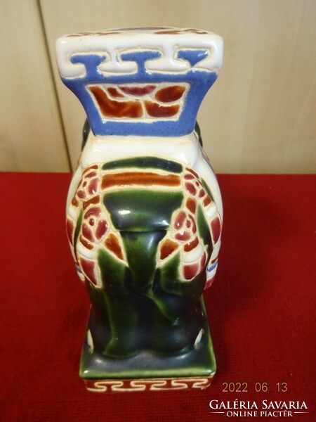 Vietnamese glazed ceramic elephant flowerpot, two pieces. He has! Jókai.