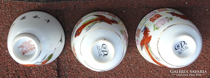 Kínai kézzel festett porcelán pohár készlet 3 db -os