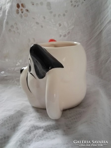 Cute puppy porcelain mug with cup., 10X10 cm.