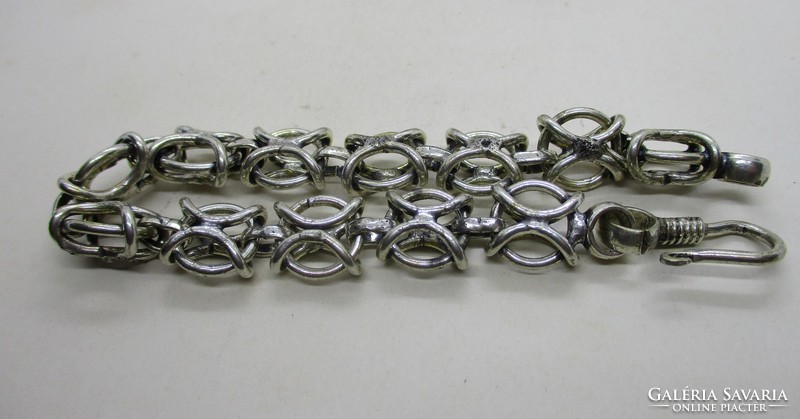 Beautiful antique wide silver plated bracelet