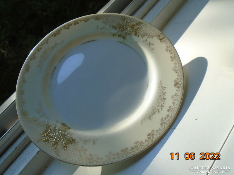 Noritake golden brocade on floral lattice plate