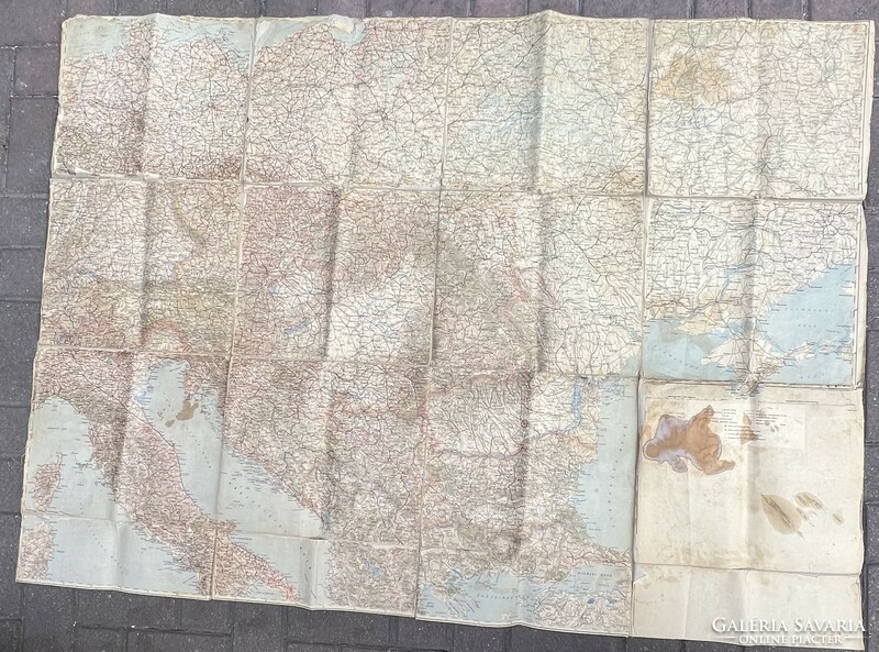 Old war map from 1911, Ludovik, 150 x 100 cm, canvas.
