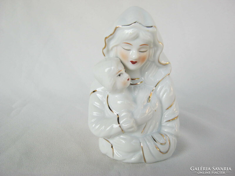 Madonna Szűzanya gyermekével porcelán büszt