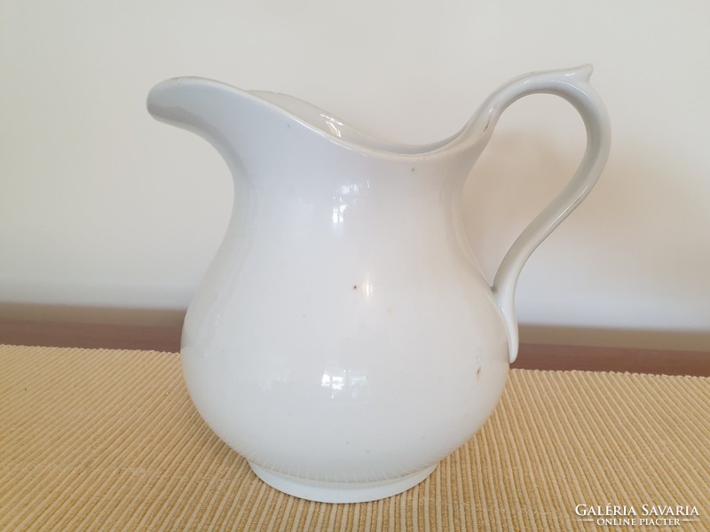 Antique Zsolnay porcelain jug white old spout wash basin water spout 2 l jug water jug