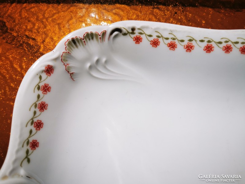 Art Nouveau serving platter with flame