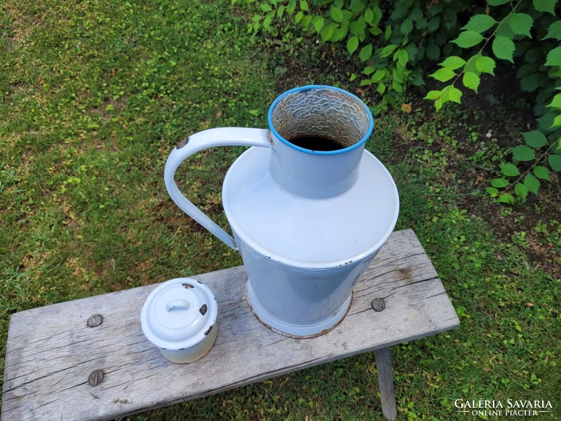 Old enamel enamel forget-me-not pattern water jug vintage decoration water jug bonyhád