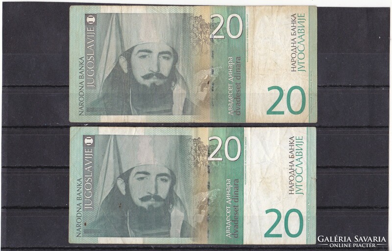 Jugoszlávia 20 dinár 2000 FA