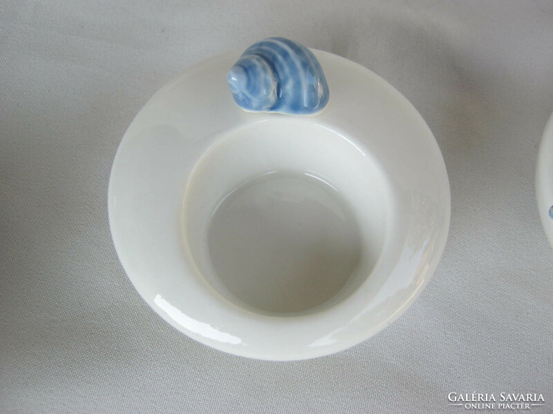 3 pcs ceramic candlestick candlestick with seashell decoration