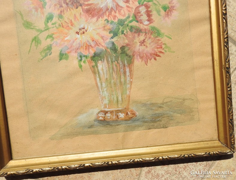 Unknown painter - flower still life - watercolor
