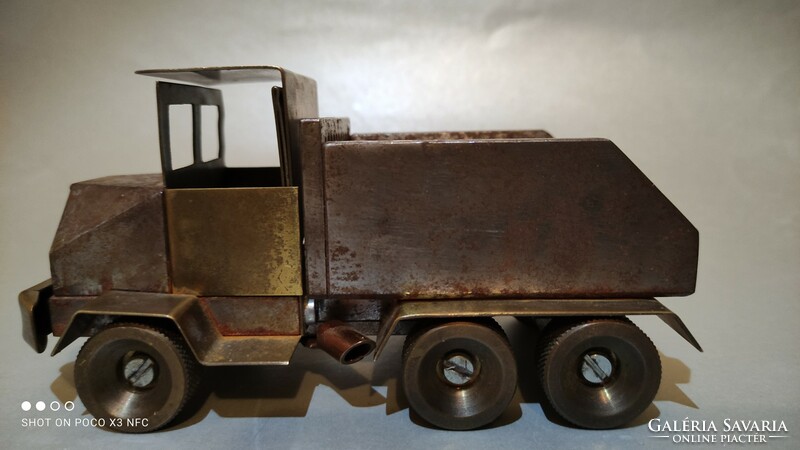 Unique steampunk full metal copper steel truck car model mockup heavy vehicle