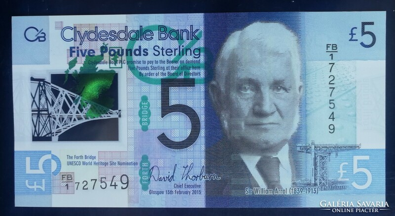 Skócia 5 Pound Sterling 2015 Unc