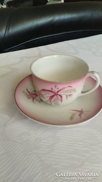 Hollóházi rózsaszín kávés csésze