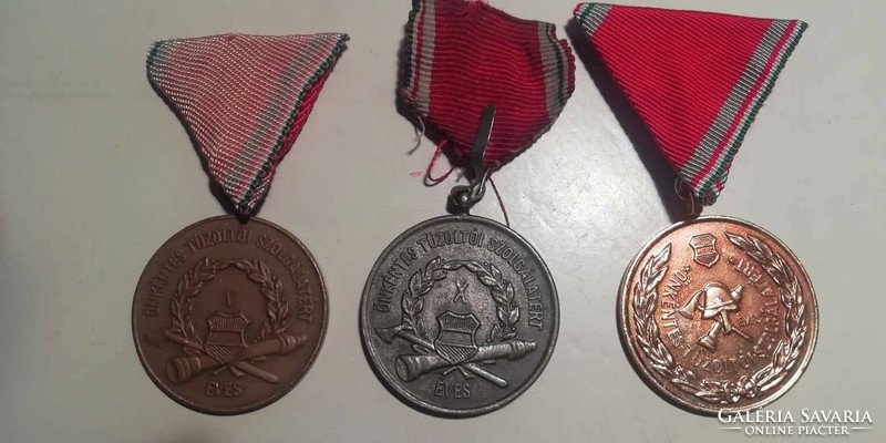 Commemorative medal for volunteer fire service 1958 gold, silver, bronze