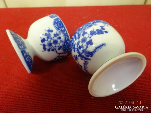 Japán porcelán, cseresznyevirágos tojástartó, 2 darab, magassága 5 cm. Vanneki! Jókai.