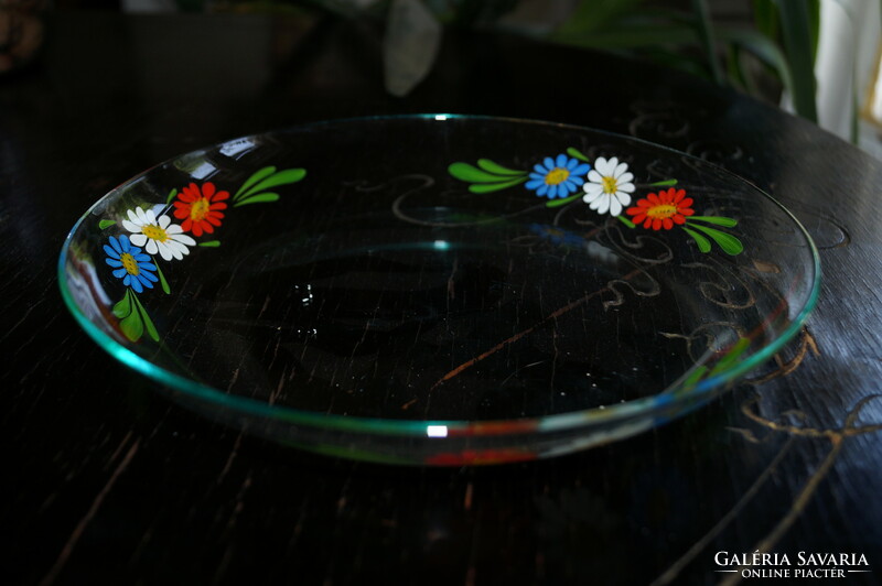 Retro - glass - offering - hand painting.