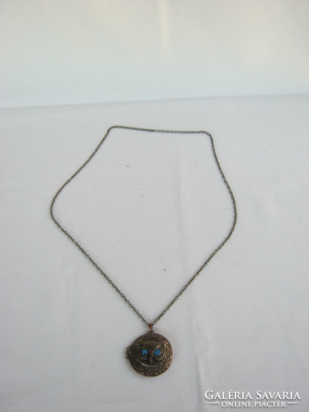 Vintage jewelry owl necklace with detachable pendant