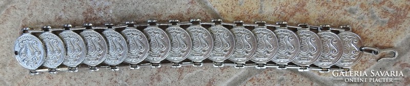 Coin Bracelet / Silver Coin Bracelet with Coins