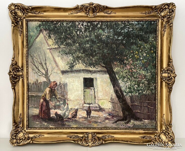Tihanyi János Lajos (1892-1957) EREDETI 62x72 cm olajfestménye