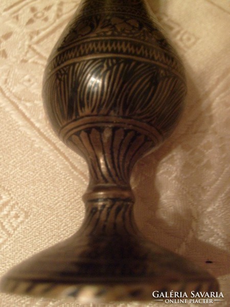 Antique niello inlaid artwork ornament art nouveau flower vase