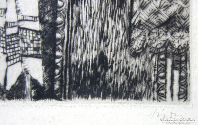 Mary of Túry 1930-1992 etching 61 x 42.5, 29 x 20 cm.