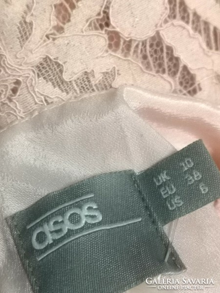 ASOS exkluzív 38-as púder színű légcsipke alkalmi, parti, esküvői ruha