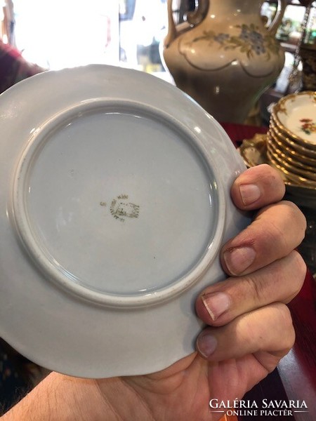 Zsolnay porcelain dessert plate, 6 pieces, 15 cm in diameter