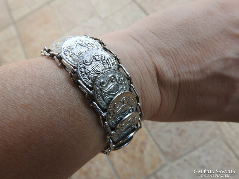 Coin Bracelet / Silver Coin Bracelet with Coins