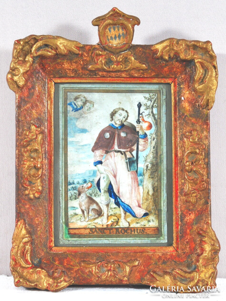Holy fox portrait, 18th century, in original frame