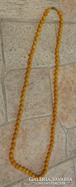 Old yellow pearl mineral necklace - yellow string of pearls