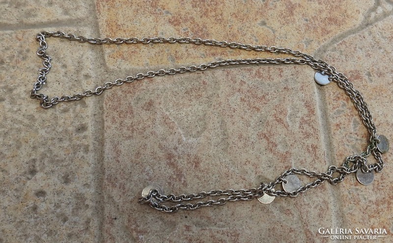 Silver necklace with circle pendants