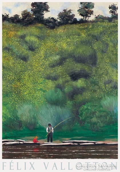 Félix vallotton zanótvirág 1923 painting art poster, bushy creek fishing rod small child