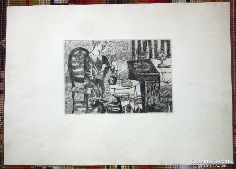 Mary of Túry 1930-1992 etching 61 x 42.5, 29 x 20 cm.