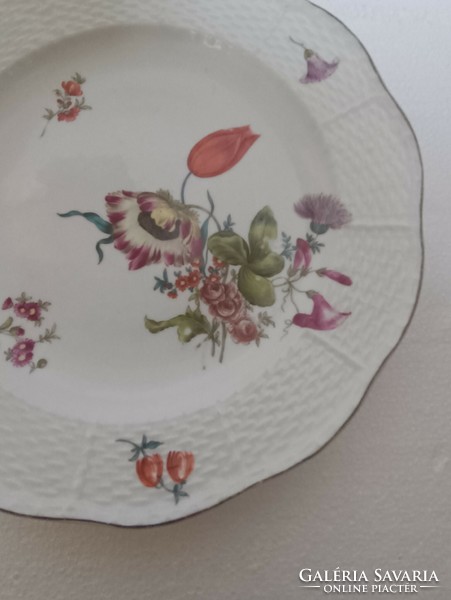 Antique Herend historicism floral plate