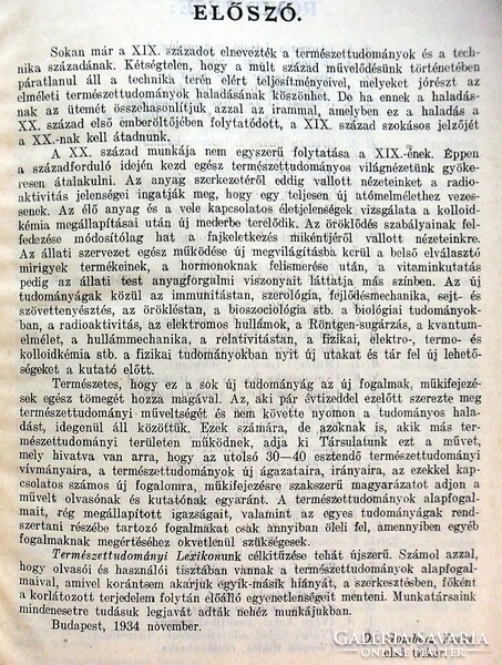 Science lexicon. Endre Gombocz ed., 1934