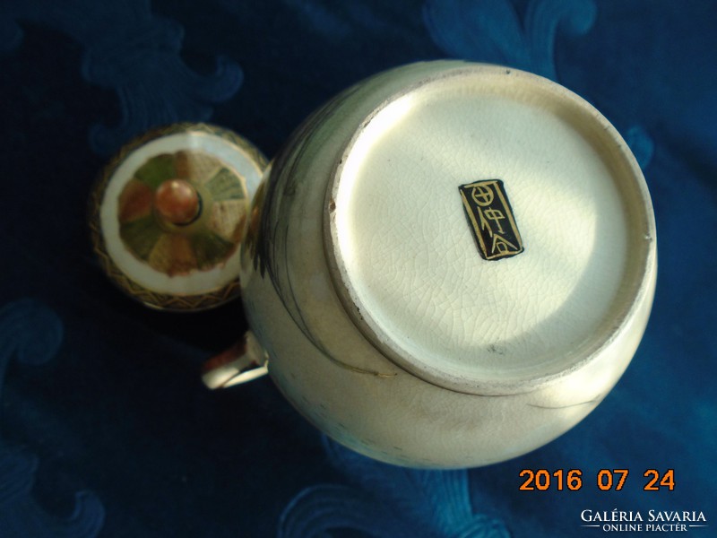 19.Shimazu medieval shogun clan signed satsuma tea sugar bowl