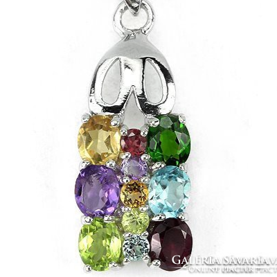 Genuine amethyst topaz garnet citrine peridot ruby 925 silver medal