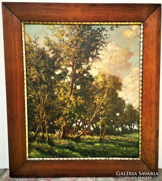 Zoltán Vári vojtovits (1890 -?) Forest detail c. Painting with original guarantee!