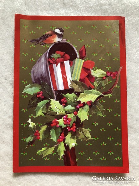Dombornyomott Karácsonyi képeslap  - U.S.A.       - nagy méretű !