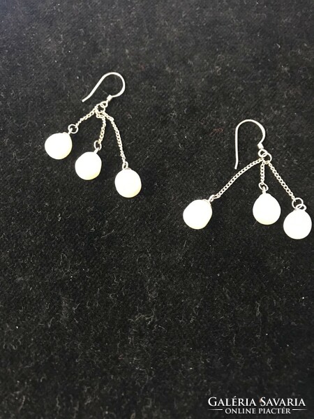 Unique beaded earrings! Cultured beads! Silver 925 marked new jewelry!