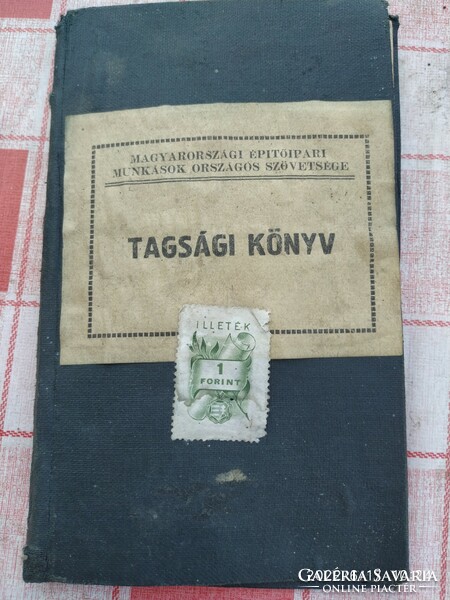 Hungarian construction workers' national association membership book for sale!
