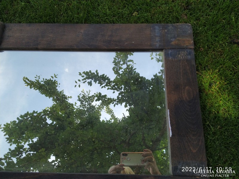 Antique, brown, original wooden frame, mirror for sale!