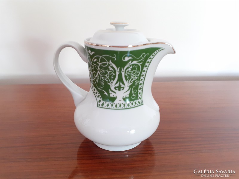 Retro raven house porcelain pouring green patterned jug