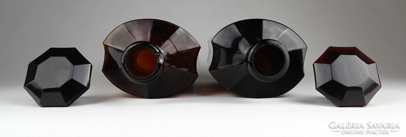 1I621 Régi barna gyógyszertári patika üveg pár 21.5 cm