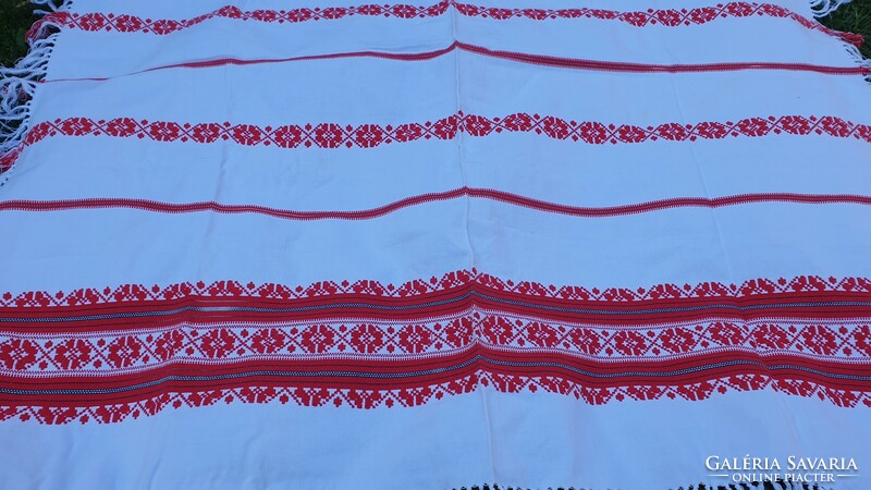 Folk woven tablecloth vintage
