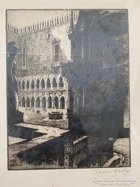 Béla Krón: Venetian etching