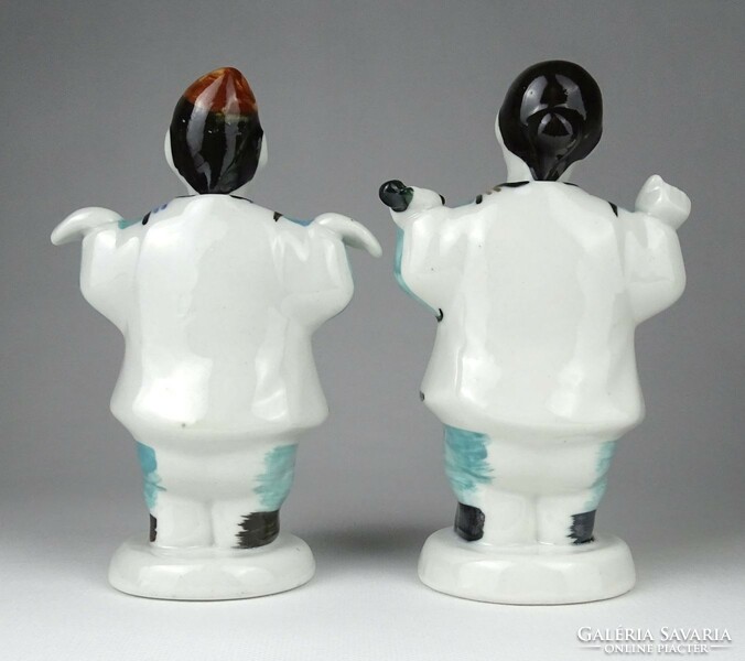 1J508 XX. századi keleti nodding porcelán szobor bólogatós figura pár házaspár 16.5 cm