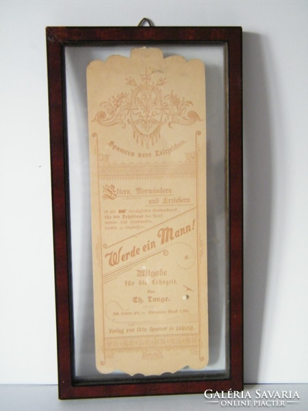 Antique bookmark in picture frame