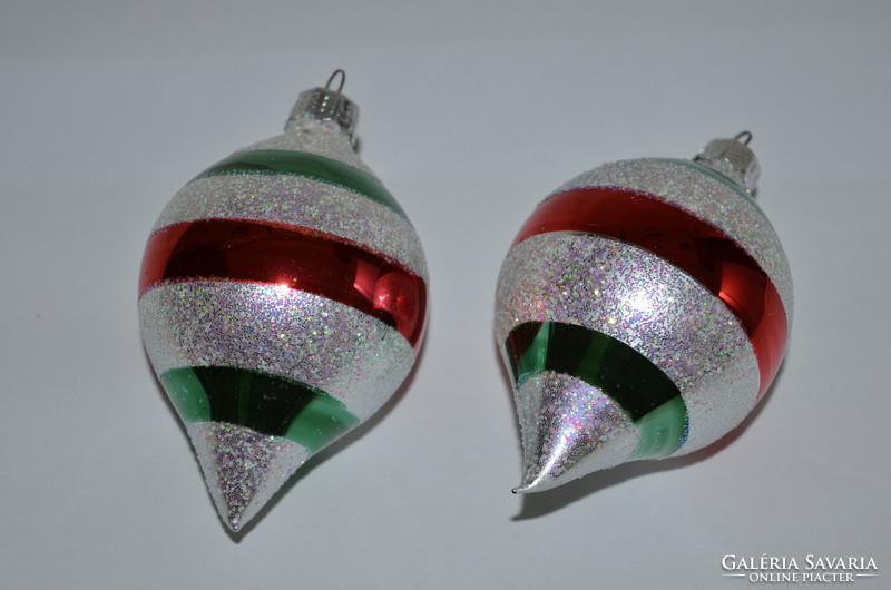 2 pcs old glass Christmas tree ornaments