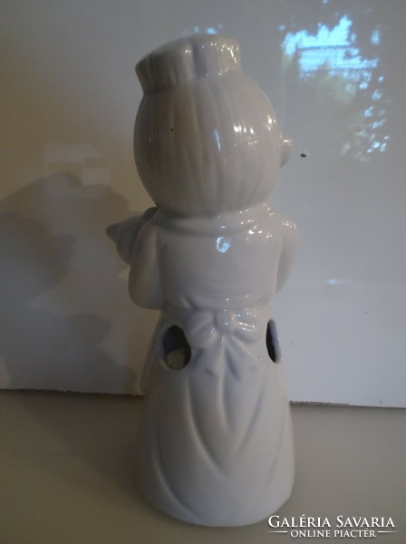Wooden spoon holder - porcelain - 24 x 10 cm - snow white - German - rarity - flawless